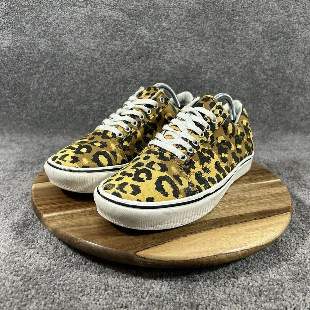 Vans ComfyCush Old Skool Mens Size 10 Leopard Print Athletic Skate Shoes Used
